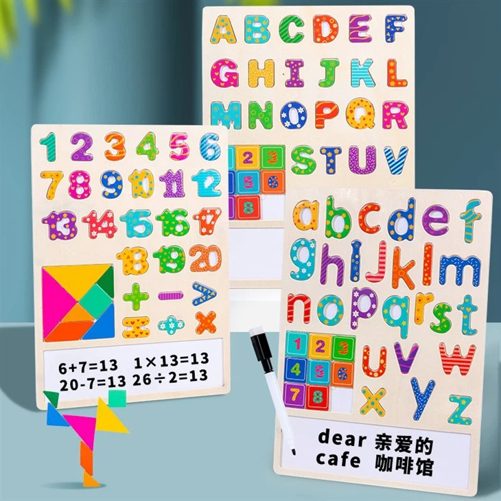 Wooden Alphabet Number Puzzle Toy